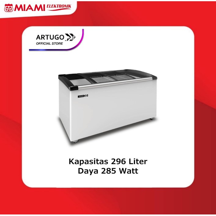 Sliding Kaca Freezer Box ARTUGO SH350 296 Liter  SH 350