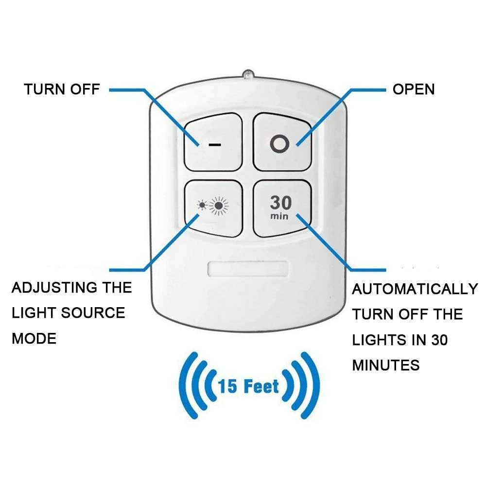 CANSHUO Lampu LED Lemari Night Lamp COB 6 PCS with Remote - TD001