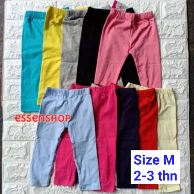 Legging Polos Anak size M 2-3 tahun