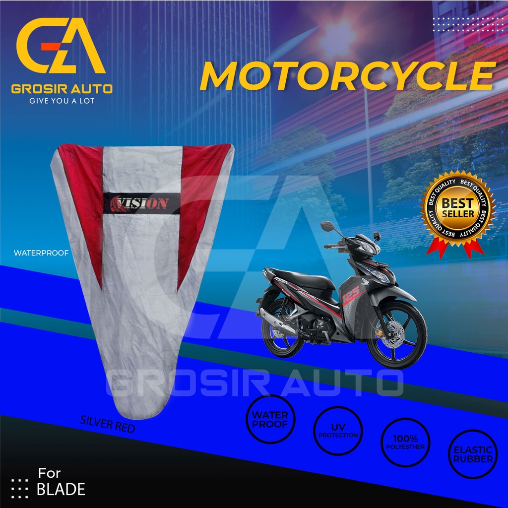 Cover Motor / Pelindung Sarung Motor / Penutup Motor Blade Vision Silver Merah Waterproof