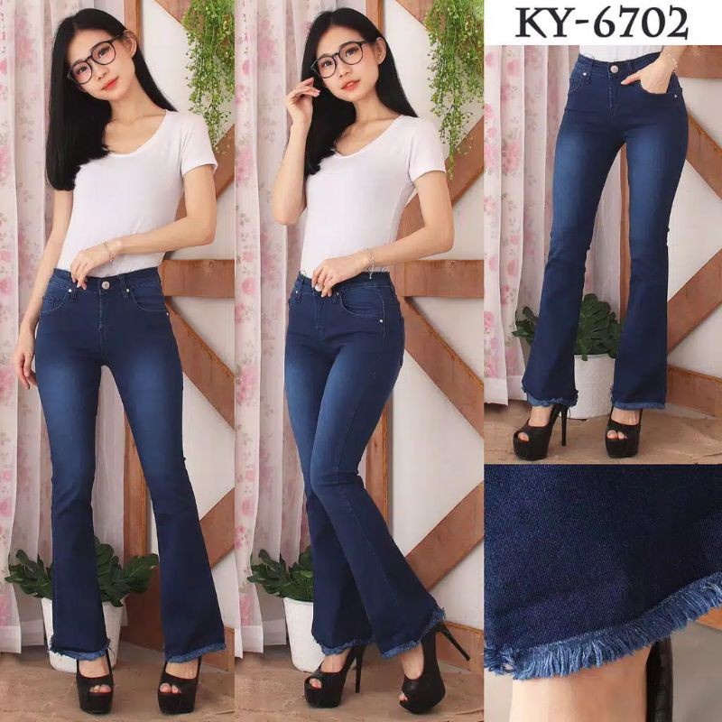 Celana Wanita Cutbray Rawis Soft Jeans 27-34 Jumbo