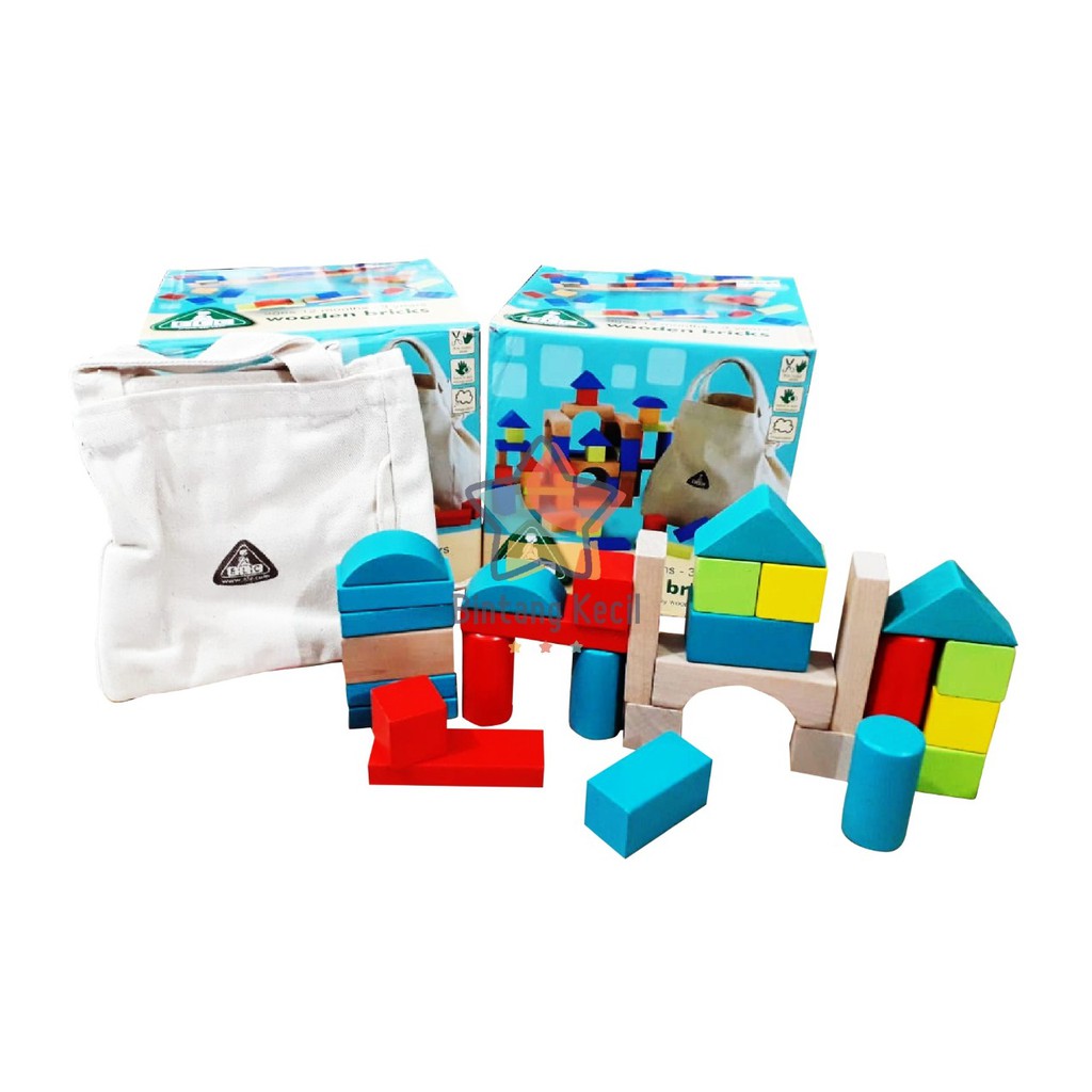 Mainan ELC Wooden Bricks Biru ELS064 Shopee Indonesia Mainan ELC Wooden Bricks Biru ELS064 Shopee Indonesia