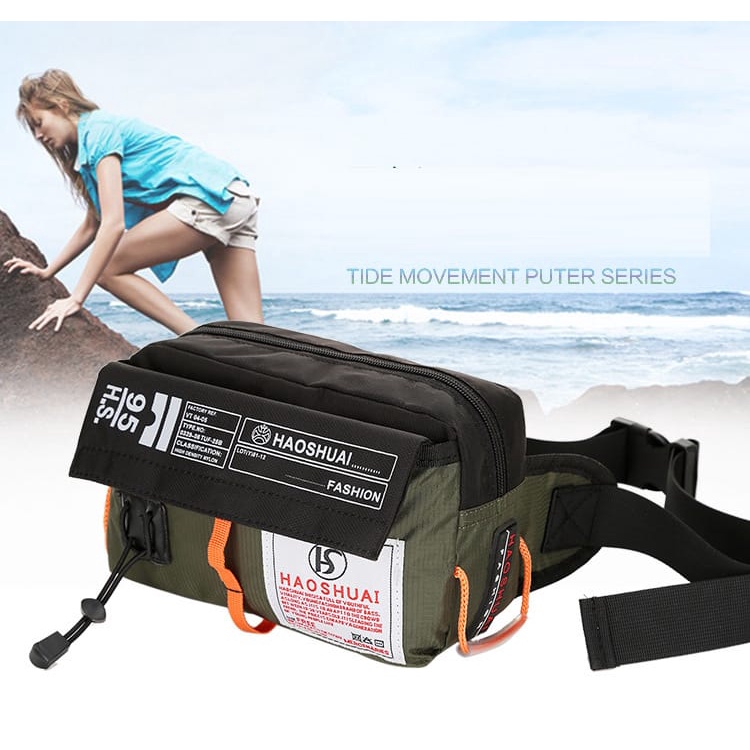 [COD]TERMURAH Tas Selempang Import Pria Wanita Waistbag Pinggang Punggung Anti Air WESTBAG WATERPROOF FREE BOTOL MINUM KACA