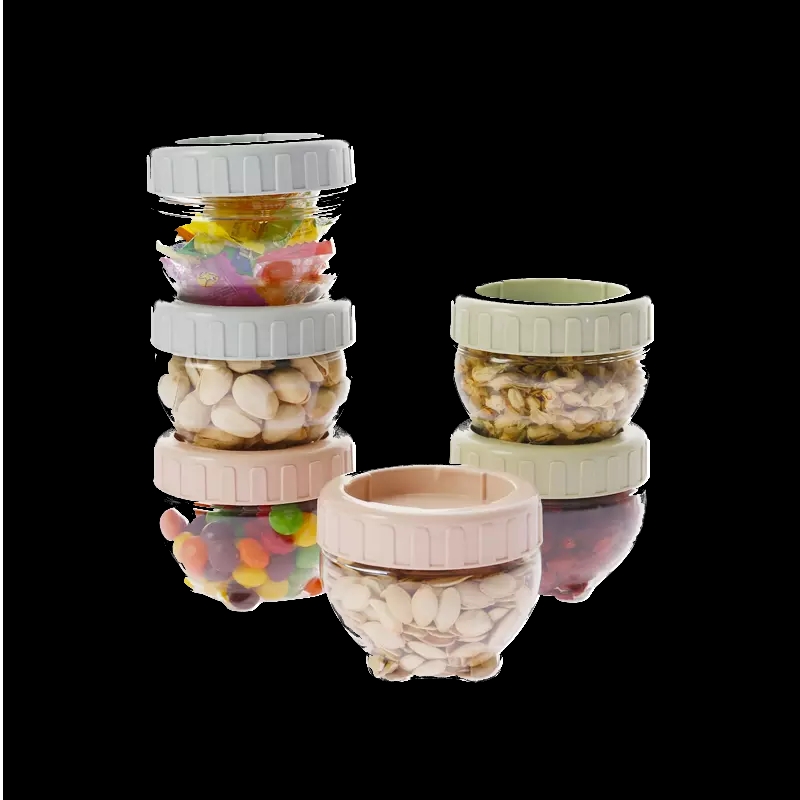 Smartchoice Toples snack 200 ml bisa ditumpuk/Food storage jar for snack Permen /Kuaci / Toples Mini Plastik Harga/pc