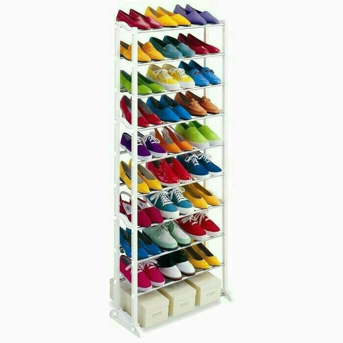 Amazing Shoes Rack Rak Sepatu 10 Tingkat Terbagus Mmi 1300 Gr Shopee Indonesia