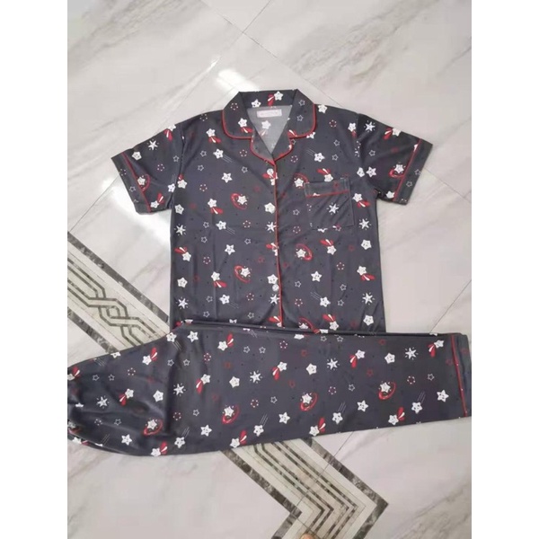 JC Piyama Set CP import / Piyama wanita CP / Piyama wanita Import murah-Star Dongker CP