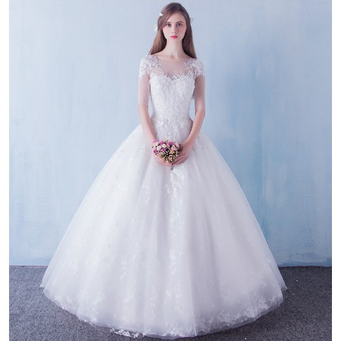 Elegant Luxury Lace Wedding Dress Vintage Plus Size Ball Gowns 1