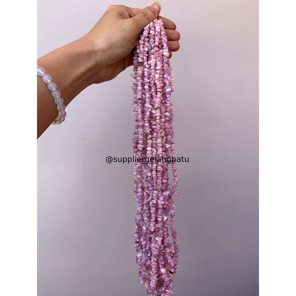 kerikil Batu alam mix purple pearl 1cm manik aksesori craft gloss ungu