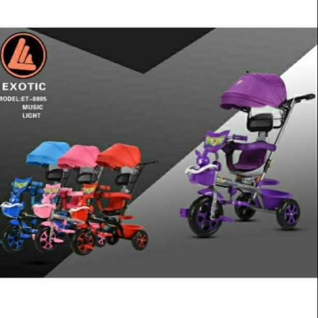 SEPEDA STROLLER ANAK RODA 3 EXOTIC ET-8805