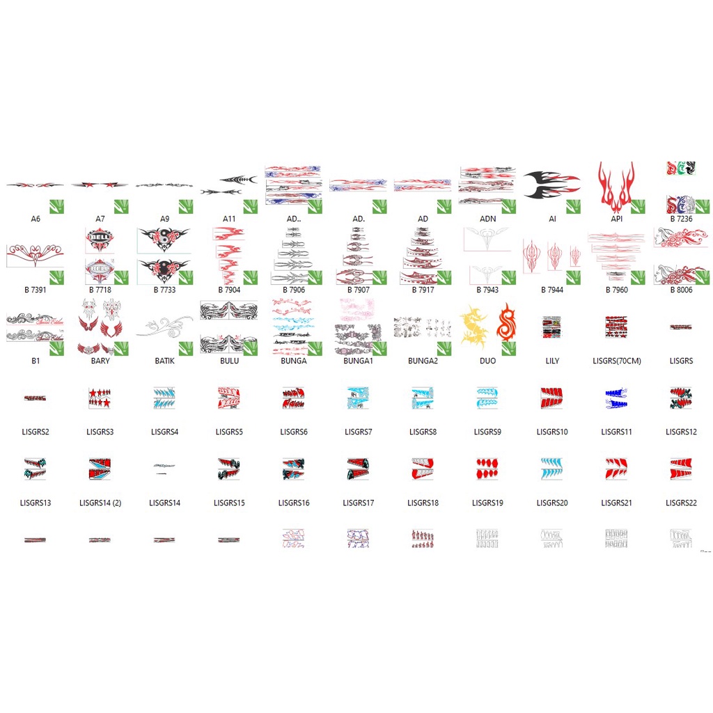 Paket Template Pola Cutting Sticker Decal CDR Komplit Usaha Percetakan Termurah Terlaris