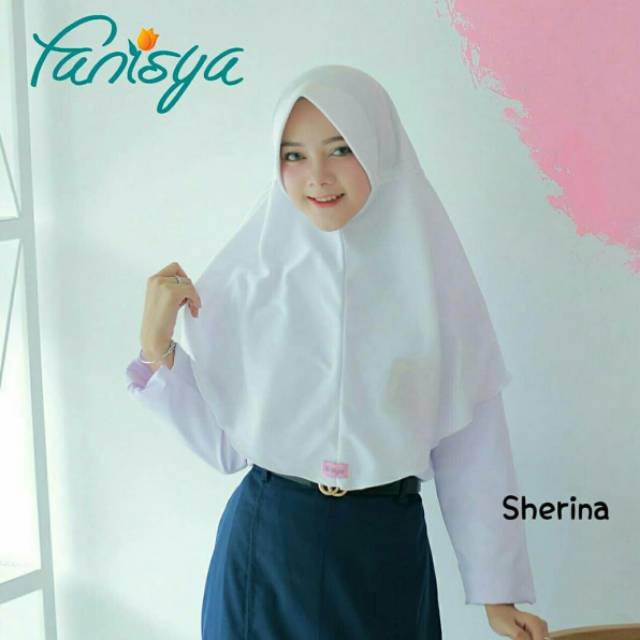 Bergo Sherina SMP/SMA putih polos