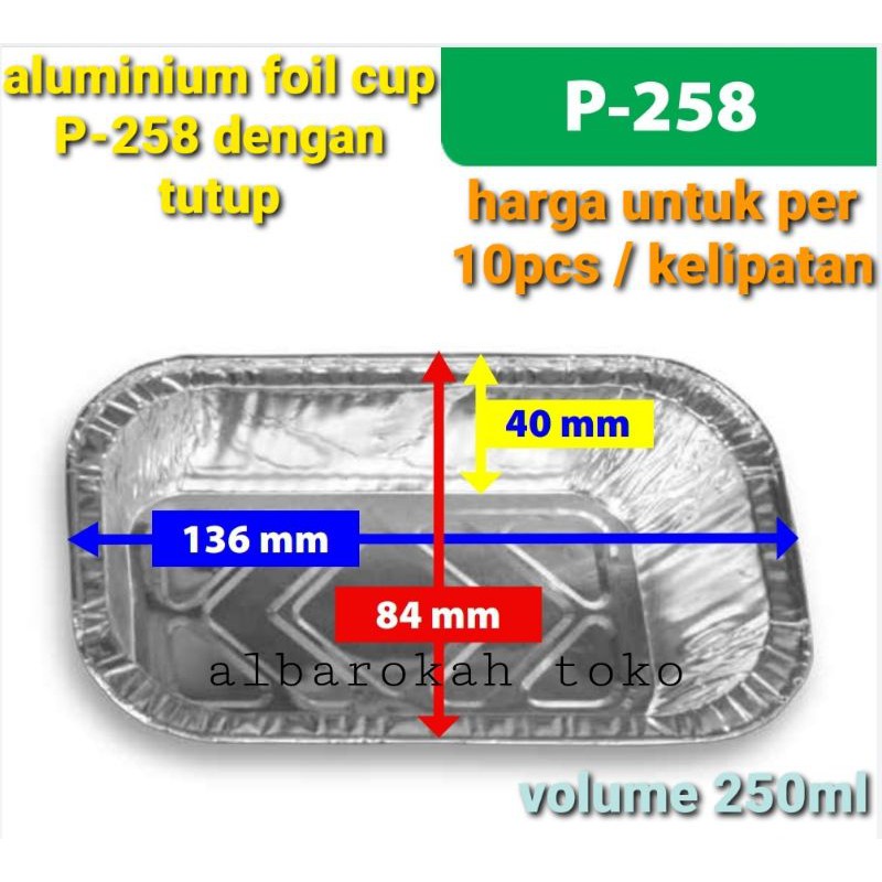 wadah Aluminium foil 258/34 loyang aluminium schotel atau mentai