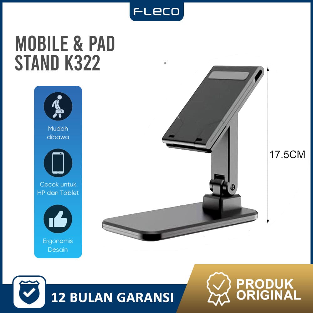 Phone Holder Stand HP Tablet Desktop Bracket Meja K322 FLECO