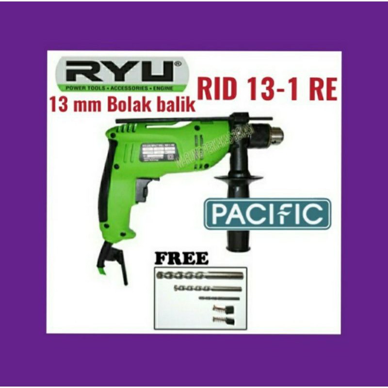 Mesin bor tembok 13 mm RYU RID 13 - 1 RE bolak balik