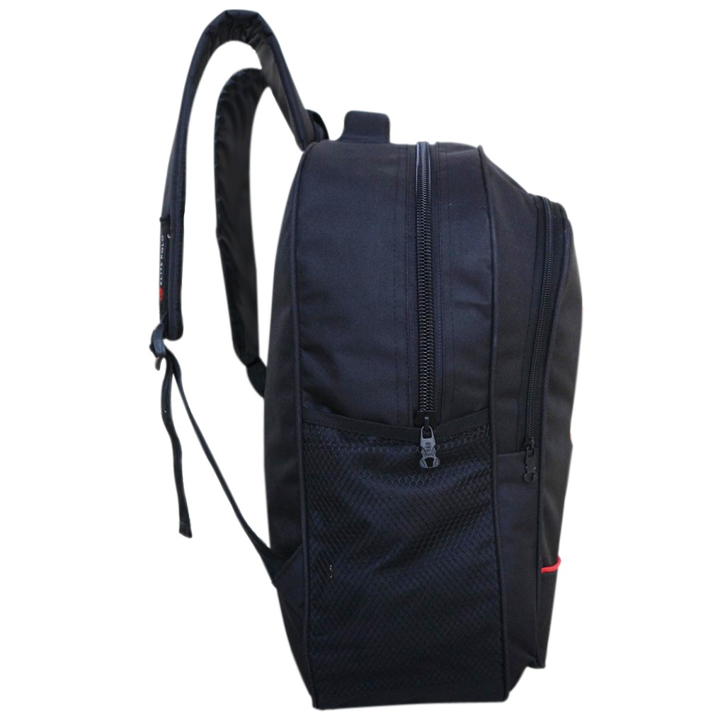 Tas Ransel Punggung Elite Polo Strip Merah Backpack Sekolah Kuliah Kerja Elegant Berkualitas