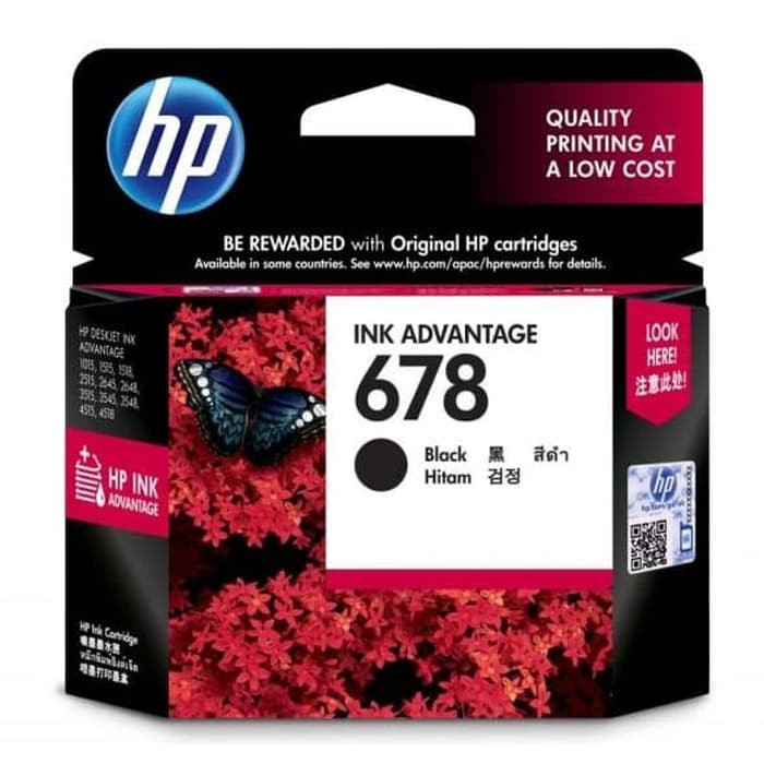 HP ink Catridge 678 Black Colours | Hitam Warna Advantage Tinta Printer Deskjet 1010 1500 2500 2600 3500 4500 4600 Series Original -Geniune Product