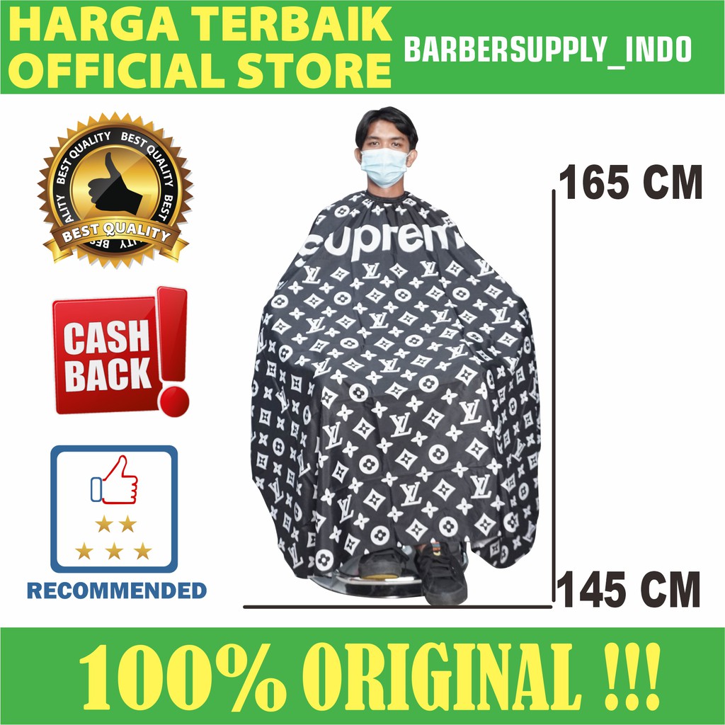 CAPE / KEP / KAIN KIP / SARUNG CUKUR POTONG BARBER SALON MOTIF LV