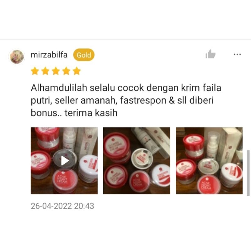 Glowing Whitening Cream FP Original BPOM - krim malam faila putri