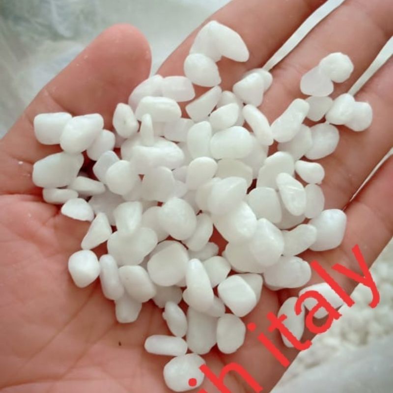 batu italy putih 500 gram kerikil italy putih batu hiasan aquarium