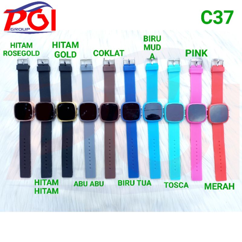 DC C ( C00037 ) JAM TANGAN LED DEWASA MODEL OVAL / ORIGINAL / TIDAK BISA MEMILIH