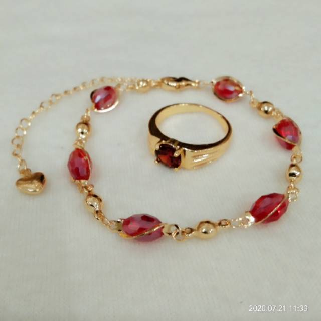 Cincin ,gelang batu permata merah dewasa