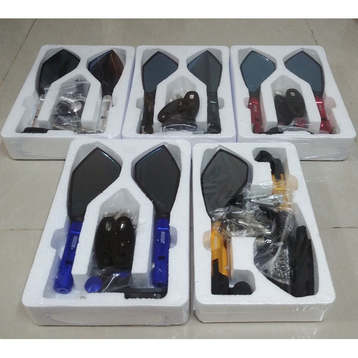 Spion Tomok Cbr Gsx Ninja R25 R15 Vixion CNC Full Kaca Biru