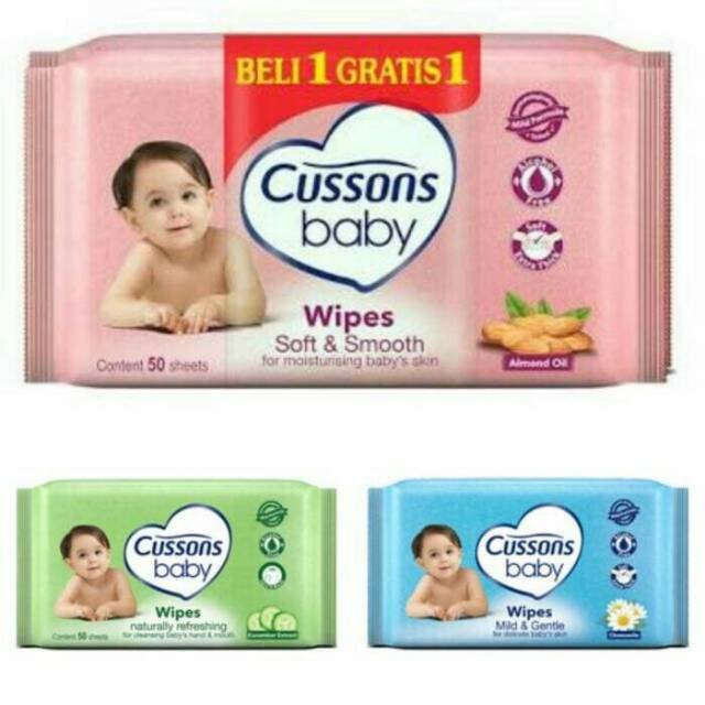 TISU Basah Cussons Baby Wipes  1 bonus 1 @50's