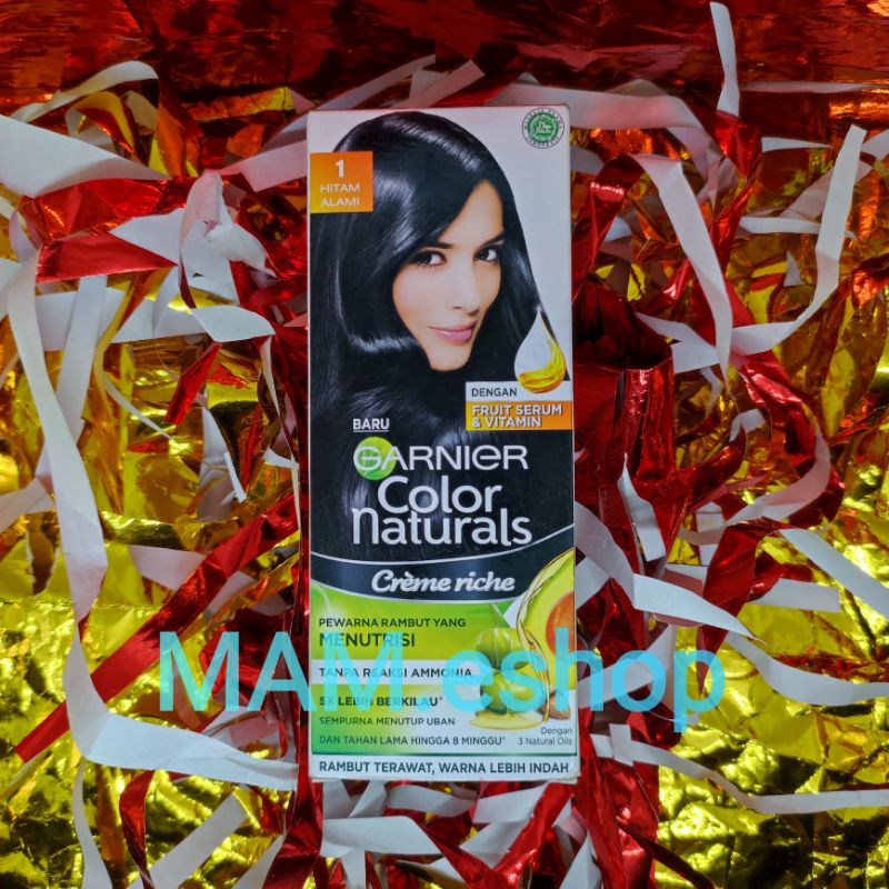 Jual Garnier Hair Color Naturals Creme Riche No.1 Only Pewarna Rambut Hitam Alami Garnier isi 1