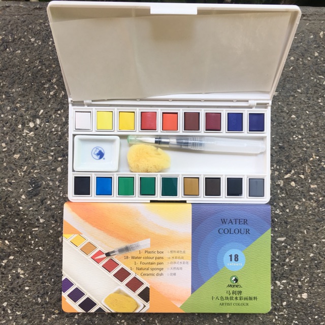 

Maries solid water color / Solid watercolor / Watercolour / Cat Air Padat Marie's 18 warna dan 30 Warna