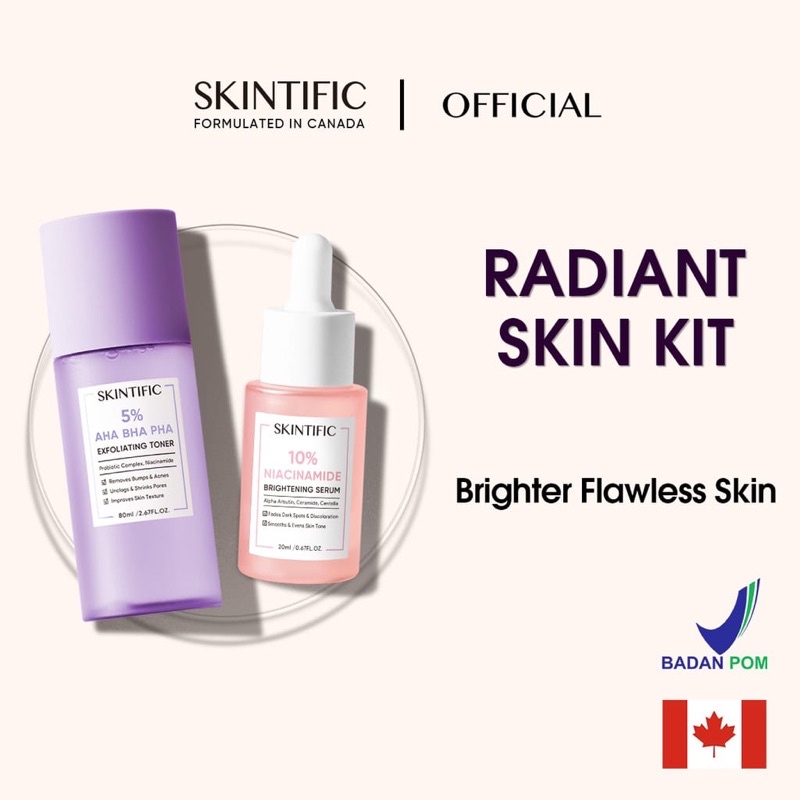 Jual (PAKET 4) SKINTIFIC AHA BHA EXFOLIATING TONER + SKINTIFIC 10% ...