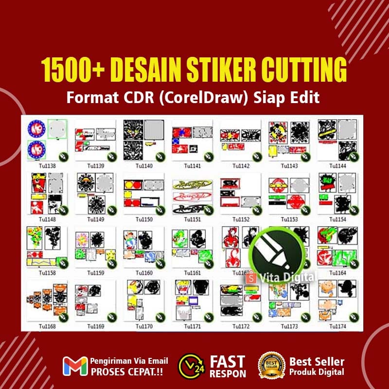 1500+ Koleksi Desain Stiker Editable Polyflex Format CDR