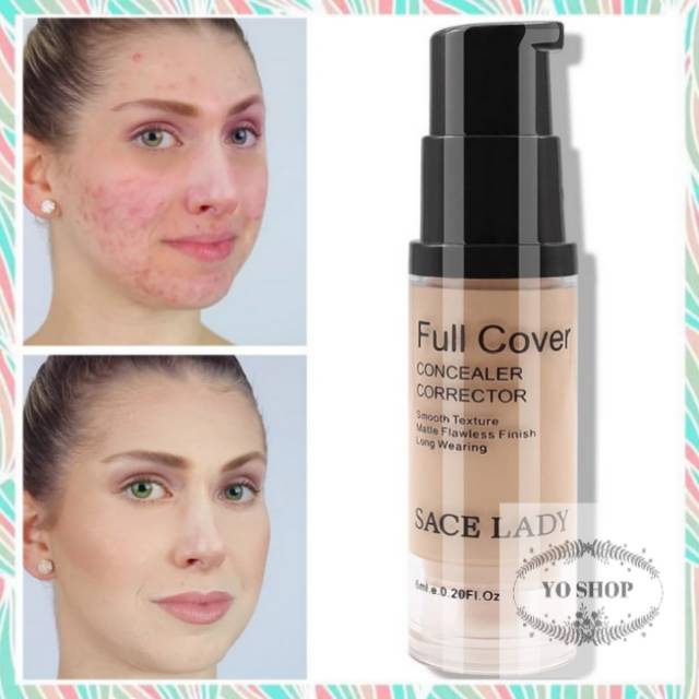Penghilang bekas jerawat/Perawat wajah/Sace Lady Full Cover Liquid Concealer