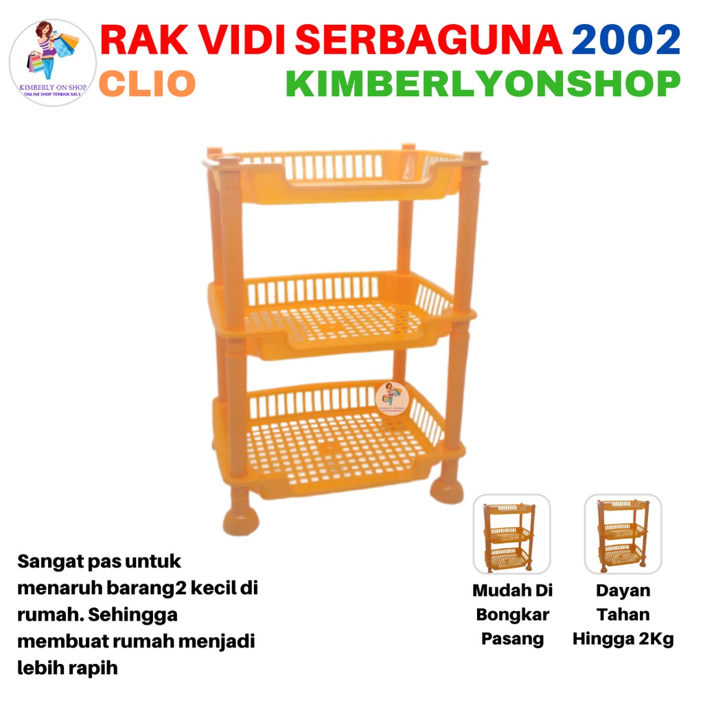 Kimberlyonshop Rak serbaguna 3 susun Vidi 2002 Clio Rak Bumbu Dapur