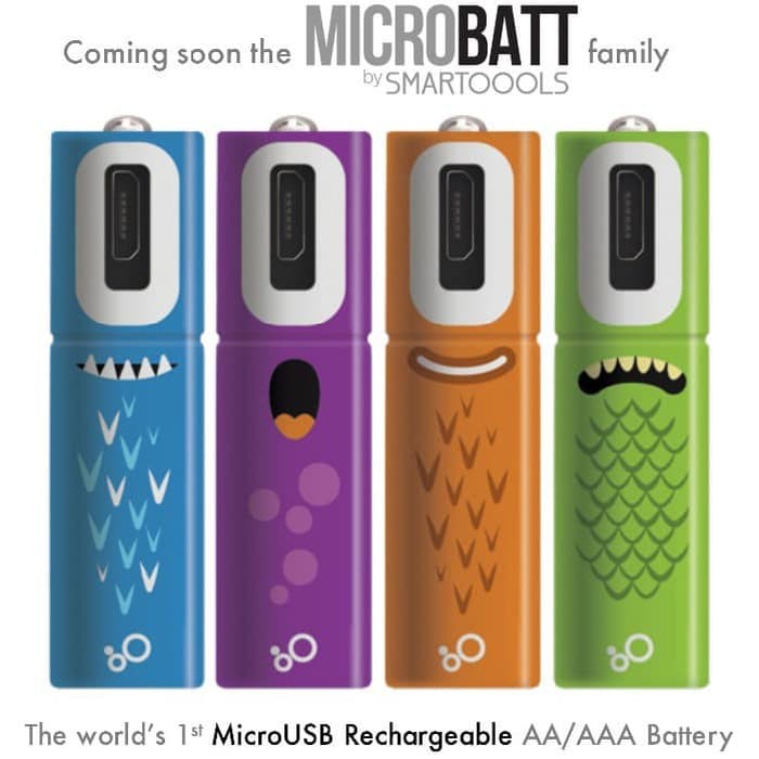 MICROBATT Baterai Cas AA Micro USB 1000mAh 2 PCS Green