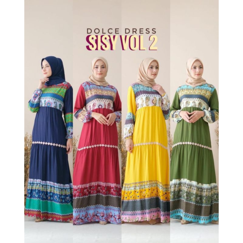 RANS_ DOLCE DRESS SISY, Gamis Rayon Murah Busui Friendly