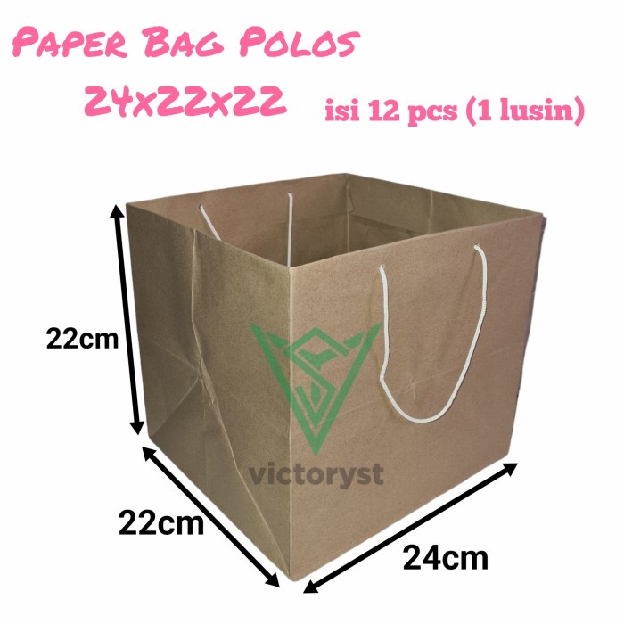 

NEW paper bag bento besek kotak makanan 22x22 kantong kertas besar