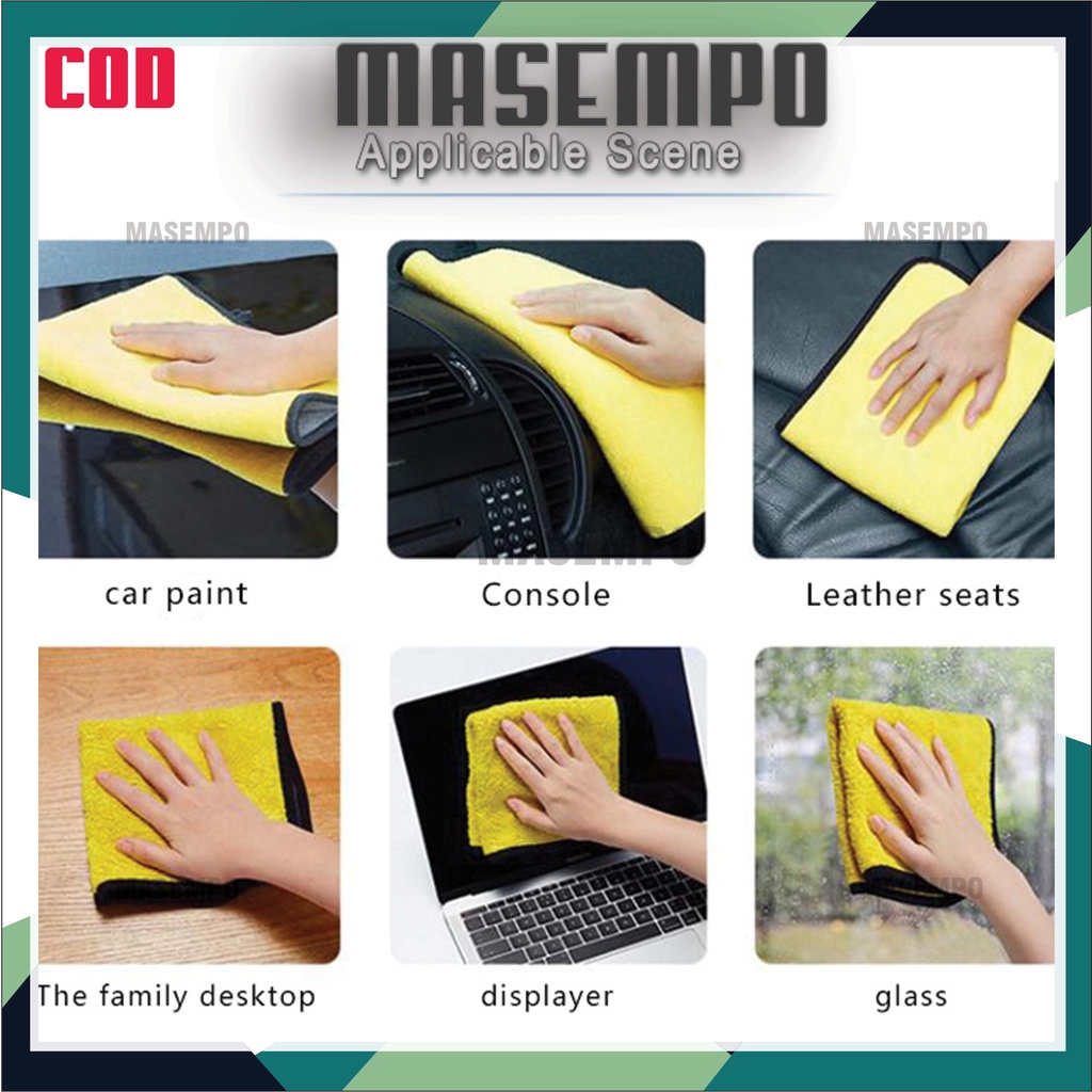 Lap Kain microfiber 30x30cm multifungsi cocok untuk mobil motor kaca serbaguna mudah serap air