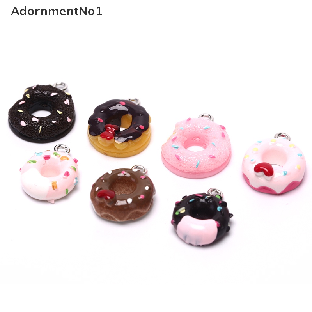 (AdornmentNo1) 10pcs / Set Liontin Bentuk Donat Bahan Resin Untuk Kerajinan Tangan DIY