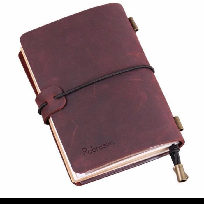

OY Handmade Traveler's Notebook Leather Travel Journal Notebook Red