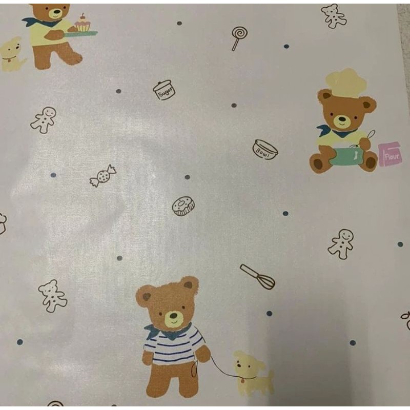 wallpaper stiker dinding motif teddy bear