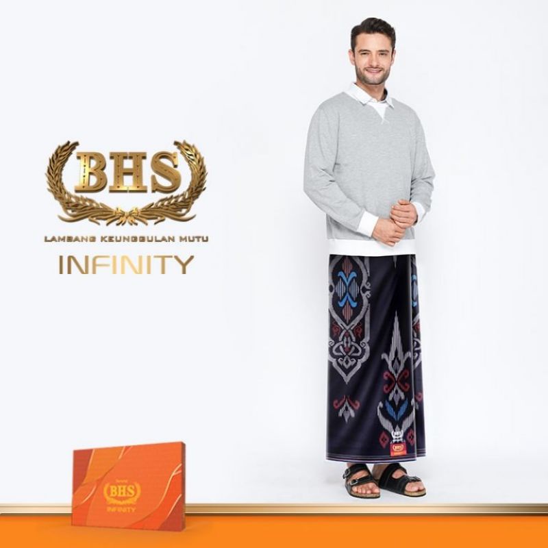 Sarung BHS Infinity Gold Motif PKE Hitam Merah 01