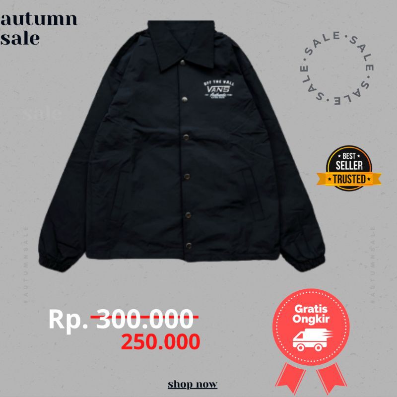COACH WINDBREAKER JAKET VANS AUTHENTIC OLD SCHOOL BLACK