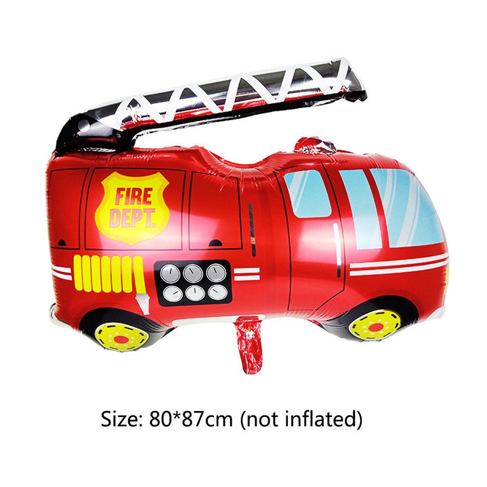 Balon Foil Tiup Bentuk Bus Sekolah Kartun Mobil Pemadam Kebakaran