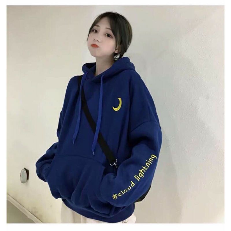 S - XXXXXL(6XL) Hoodie CLOUD LIGHTNING Cute Sweatshirt Wanita BIGSIZE OVERSIZE Jaket Moon Sun Cloud Rain Korean Style Jumbo Jumper