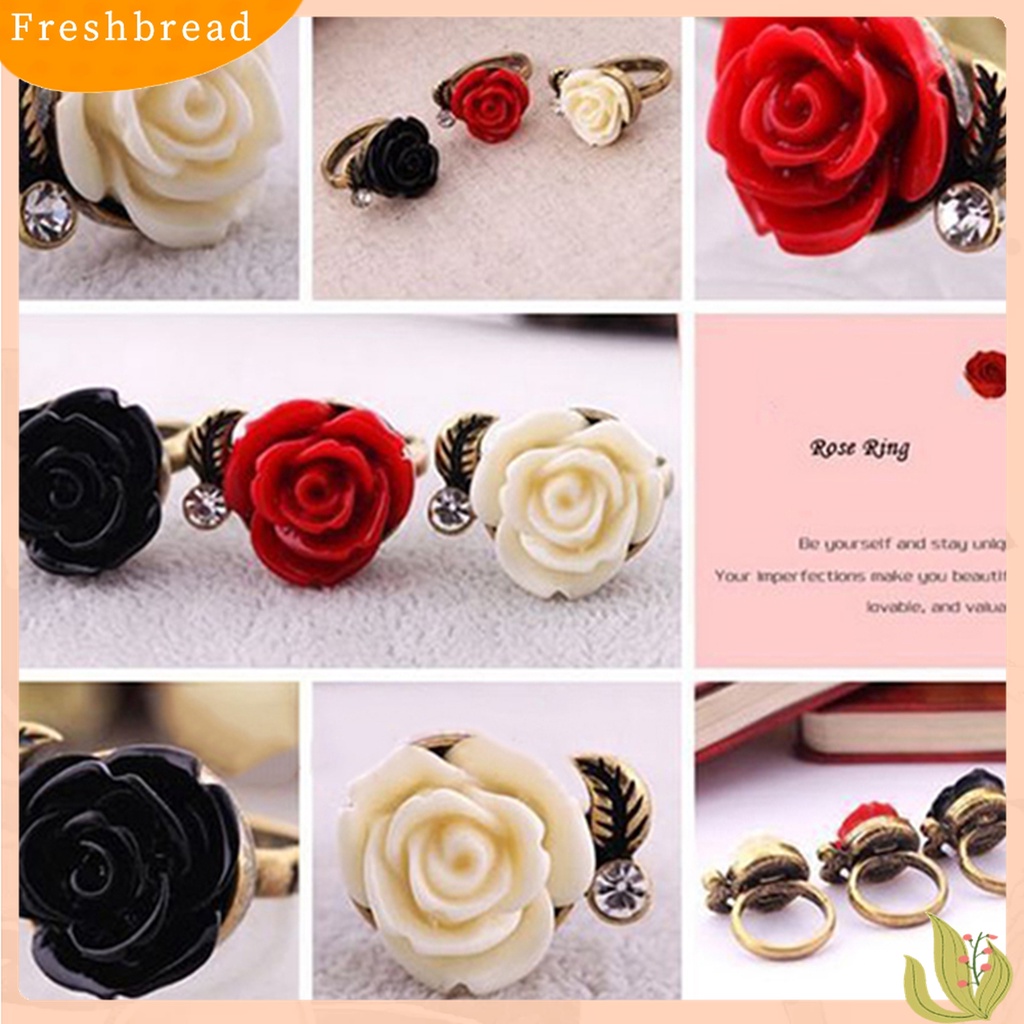 [TERLARIS]Ring Rose Leaf Elegant Vintage Women Rhinestone Ring for Dating