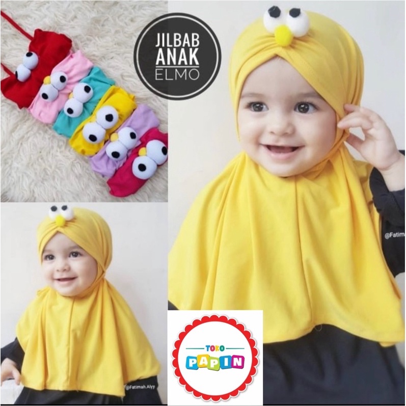 Hijab Anak Elmo Jilbab Bayi Kerudung Bergo Instan GOOD QUALITY 0-3 thn