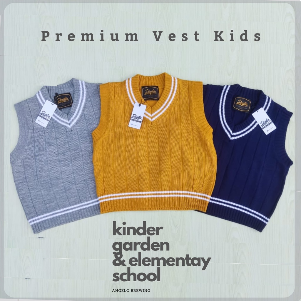 Vest Street Kids Knit Premium - Rompi Rajut Remaja dan Sekolah Anak SD 6 sd 12 tahun