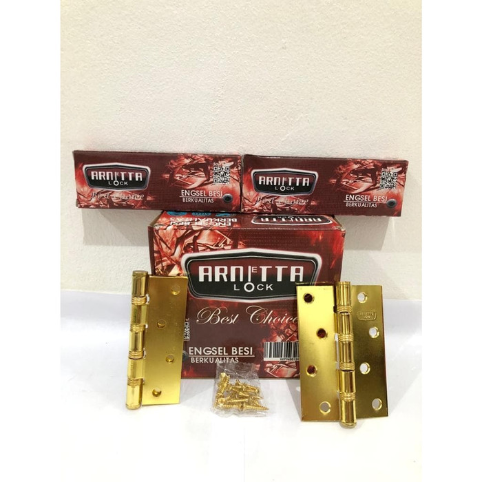Arnietta Engsel Pintu / Jendela / Engsel Tebal 3"Inch GP Arnetta Gold