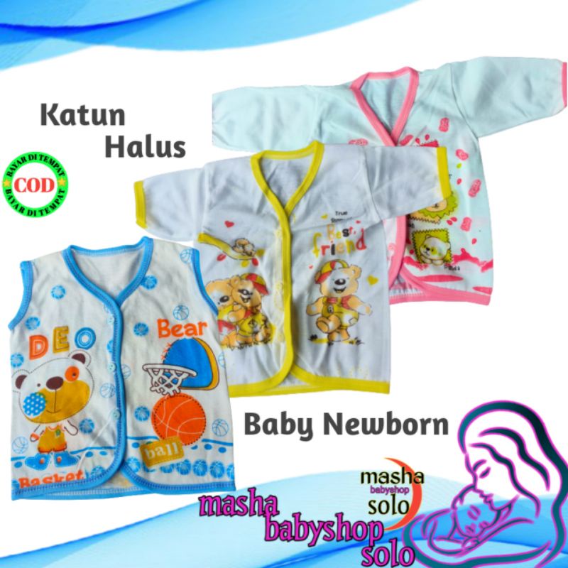 Baju bayi katun motif 0 - 6 bulan , Baju bayi newborn