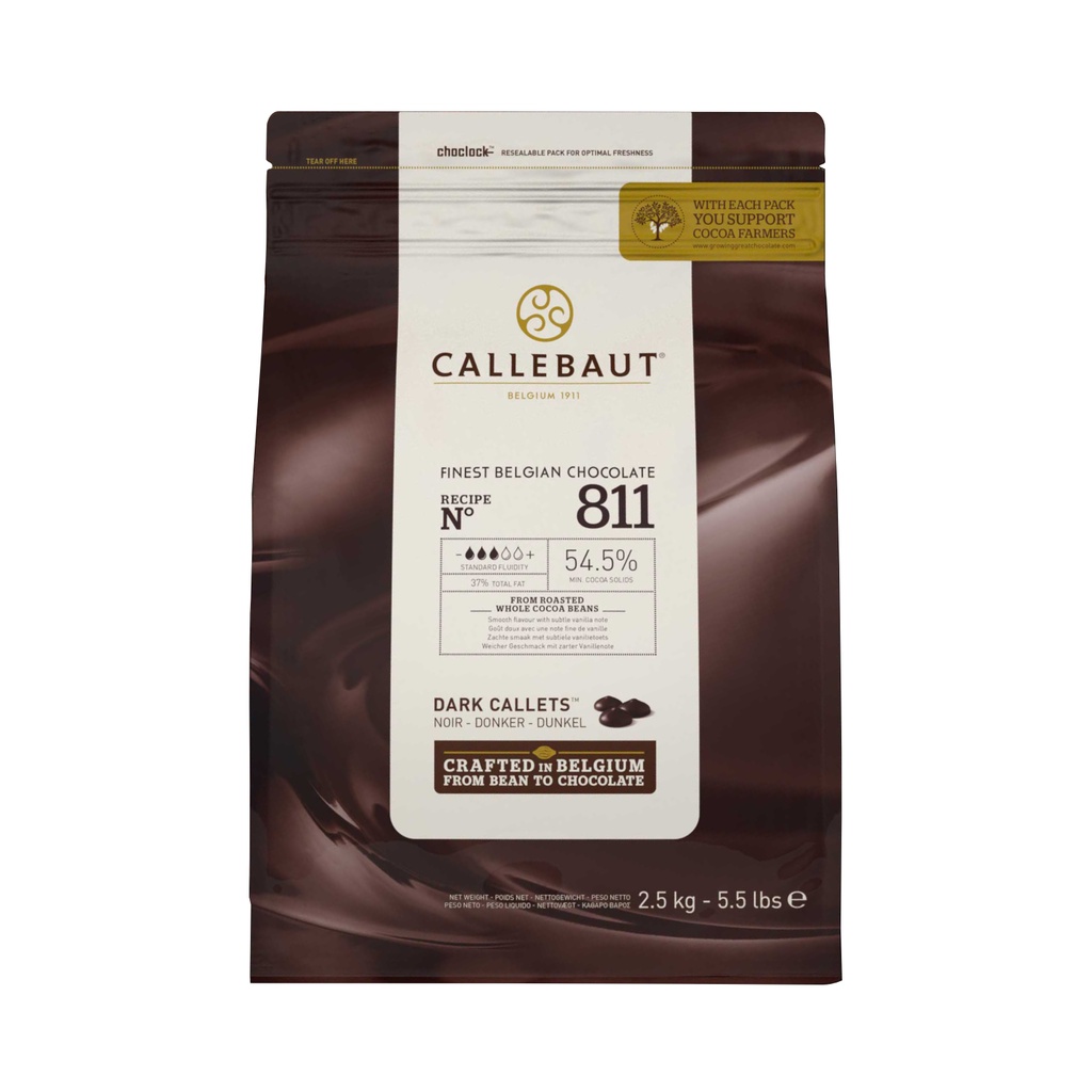 

Callebaut 811 Dark Callets Couverture Chocolate 54,5% - 2,5kg